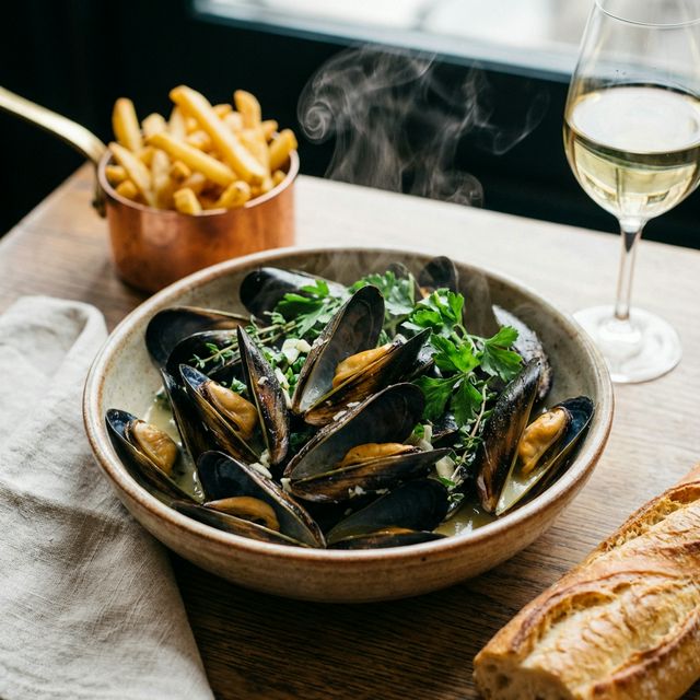 Préparation de moules de bouchots crues dans l'évier